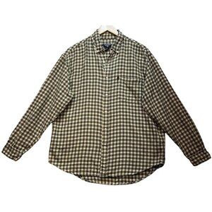 Ralph Lauren Jeans Co. Men's Button Down Flannel Shirt Size M Black Yellow Check